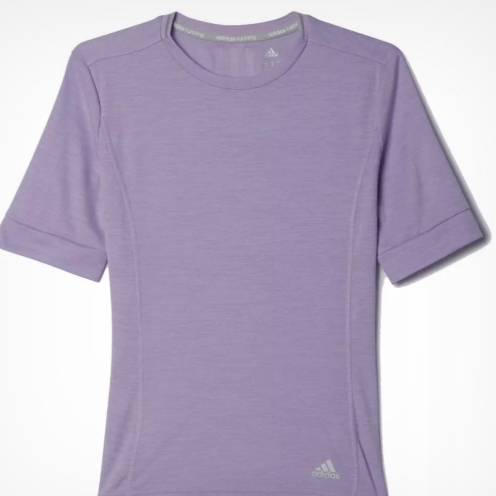 adidas SN S-S W running sport tee shirt top lilac purple - Picture 7 of 8